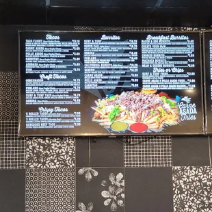 Menu prices