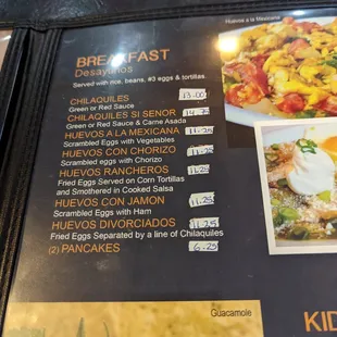 Breakfast menu.