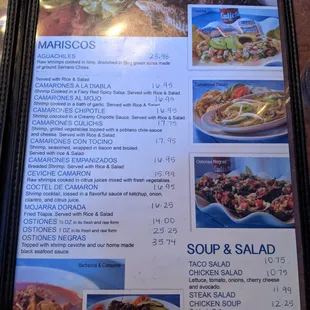 Soup &amp; Salad menu.