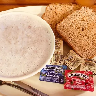 Avena con canela on the side. Some of the best oatmeal out there!