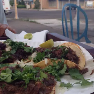a plate of mexican food