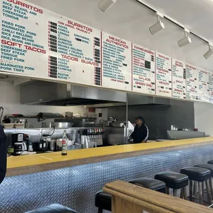 Interior bar top + menu