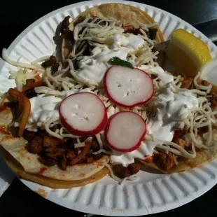 Three super tacos, $4.50