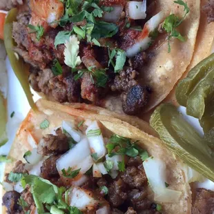 Asada tacos with everything