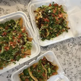 fry-chos, nachos, tacos, all the oooos
