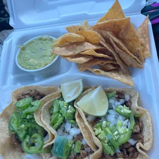 Steak tacos, added jalapeños