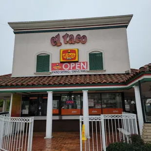 the front of the restaurant