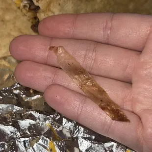 Plastic inside carne asada taco