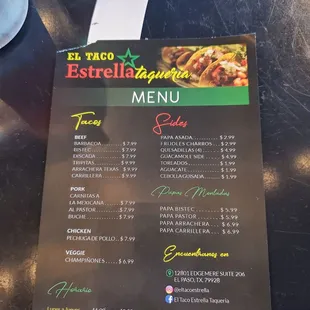 menu, pizza