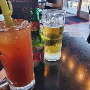 drink, pizza