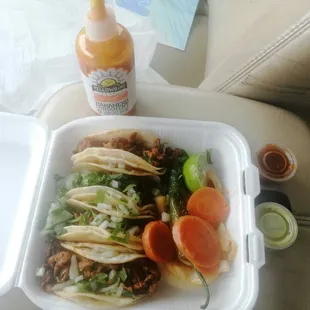 Veggies are more generous here. Have the same 2 sauces as other places.