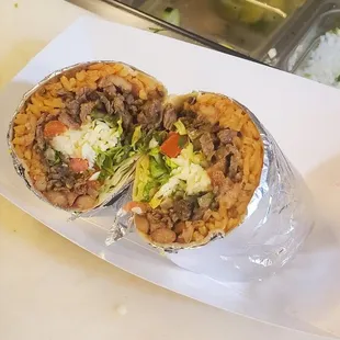 two burritos on a plate