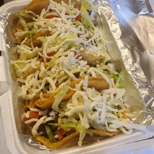 a tray of mexican food