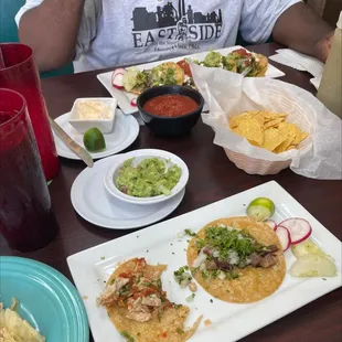 Street tacos and guacamole