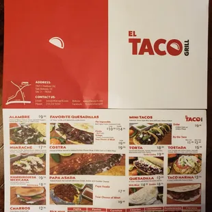 a taco menu