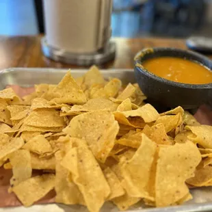 Fresh warm chips and salsa. Sooo good!