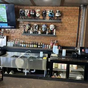 The bar and luche libre masks