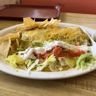 Burrito with Lengua and green sauce