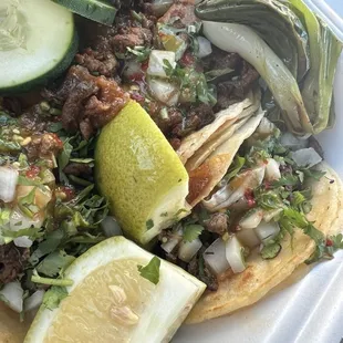 Asada and Pastor tacos! Great thanks!!