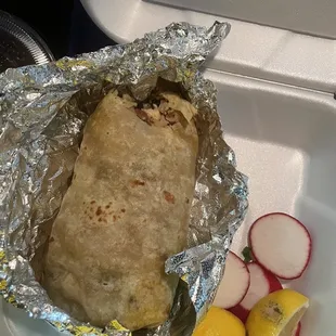 Chicken burrito "meal."