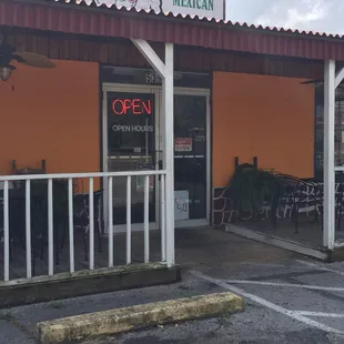 the front of the restaurant