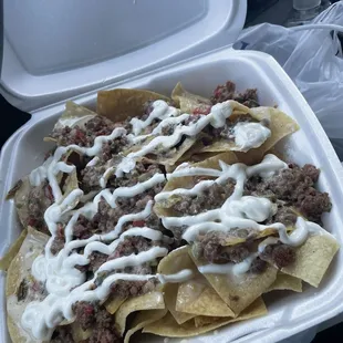 Beef Nachos with Queso