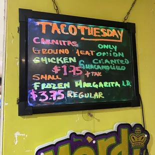 Taco Tuesday specials!