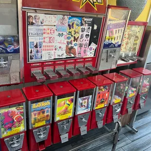 a row of vending machines