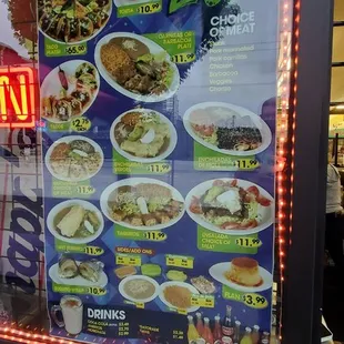 a menu displayed in a window