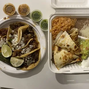 a meal in a styrofoam container