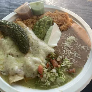 2. Green Enchiladas +a jalapeño