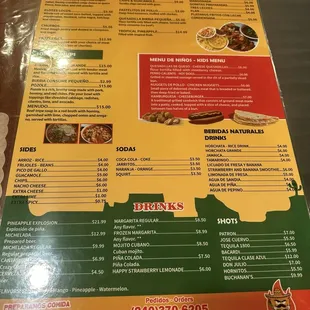 menu, pizza