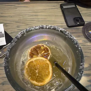 Skinny margarita, too hungry to stop and take a picture of the food