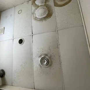 Women&apos;s bathroom ceiling and dusty vent :(