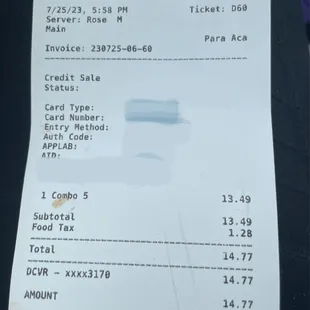 Chicken Quesadilla Combo 13.49