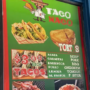 a menu for a mexican restaurant