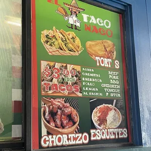 a menu for a mexican restaurant