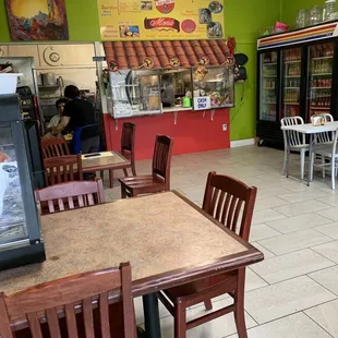 tables and chairs in a restaurant
