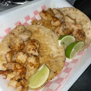 Naked shrimp tacos