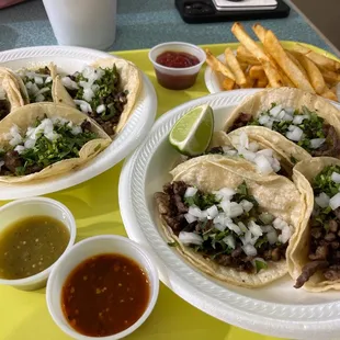 4/28 8 tacos and a side of fries + horchata!