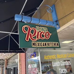 Sign outside restaurant