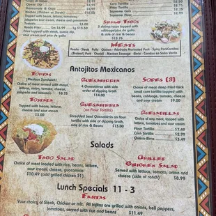 2nd page of menu