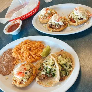 2 tacos and 1 sopes lunch combination