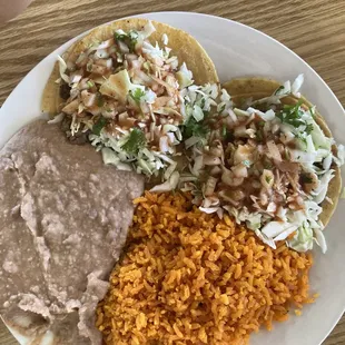 2 Tacos, Rice &amp; Beans