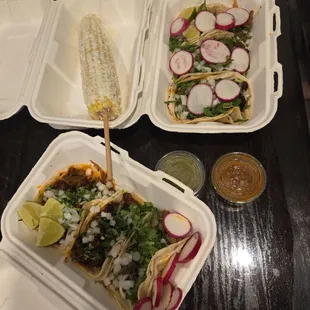 Elote and tacos