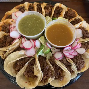 Barbacoa, steak, and pastor tacos!