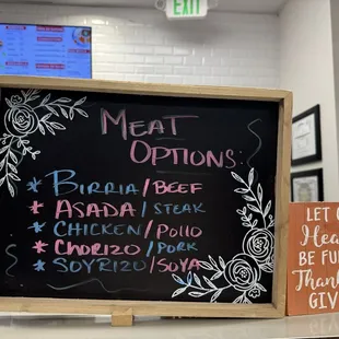 menu