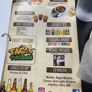 the menu