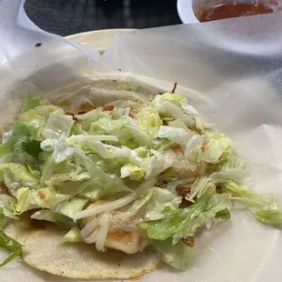 Shrimp taco I removed the onion and cilatro