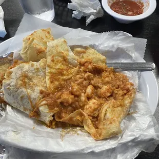 Shrimp burrito. I opened so you guys can see